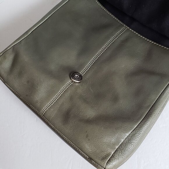 Olive Leather TIGNANELLO Saddle Bag Shoulder Purse - Picture 5 of 15